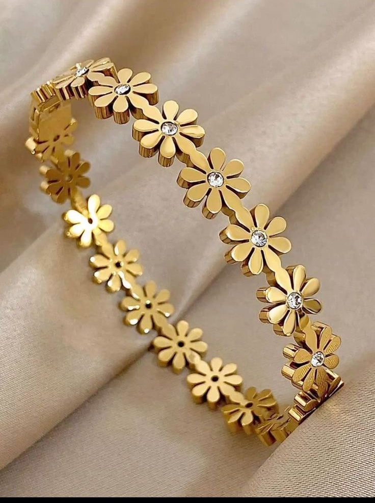 Gold Daisy Flower Baby  Bracelet