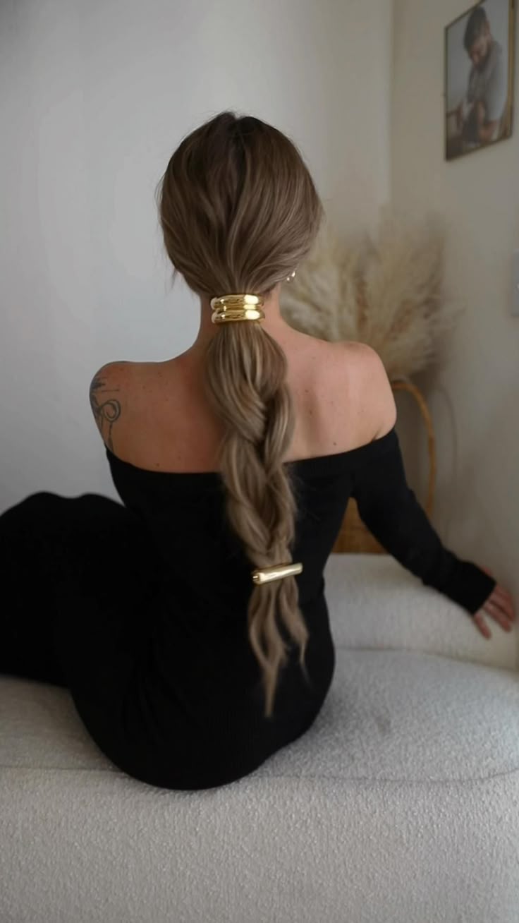 Minimalist Gold Hair Cuff Set
