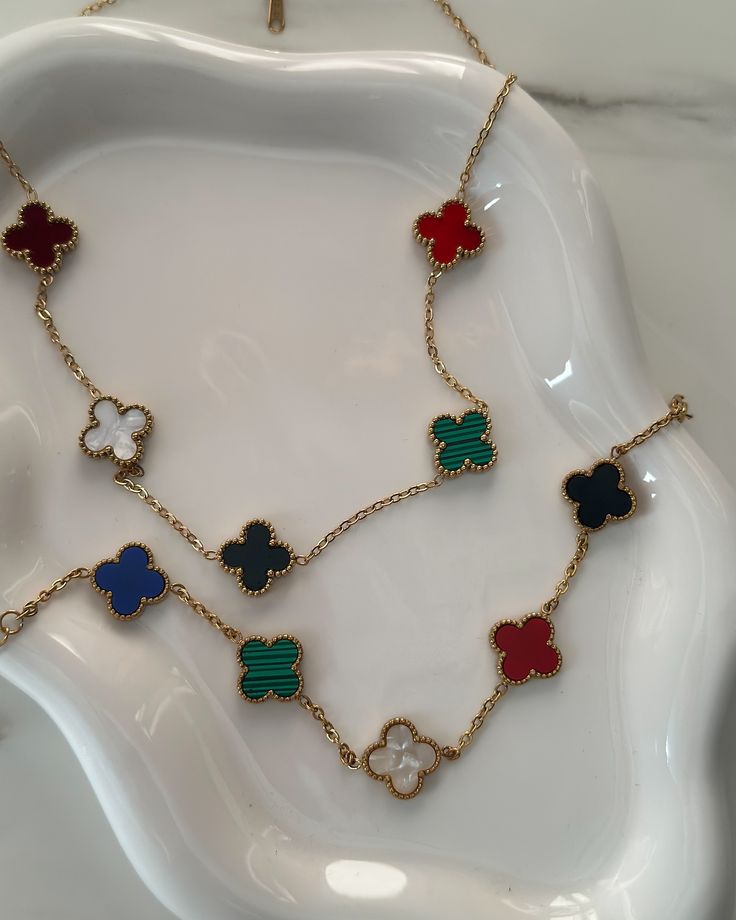 Emerald Clover Charm Bracelet