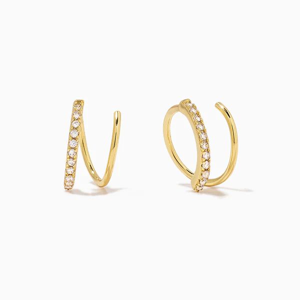 Spiral Crystal Hoop Earrings