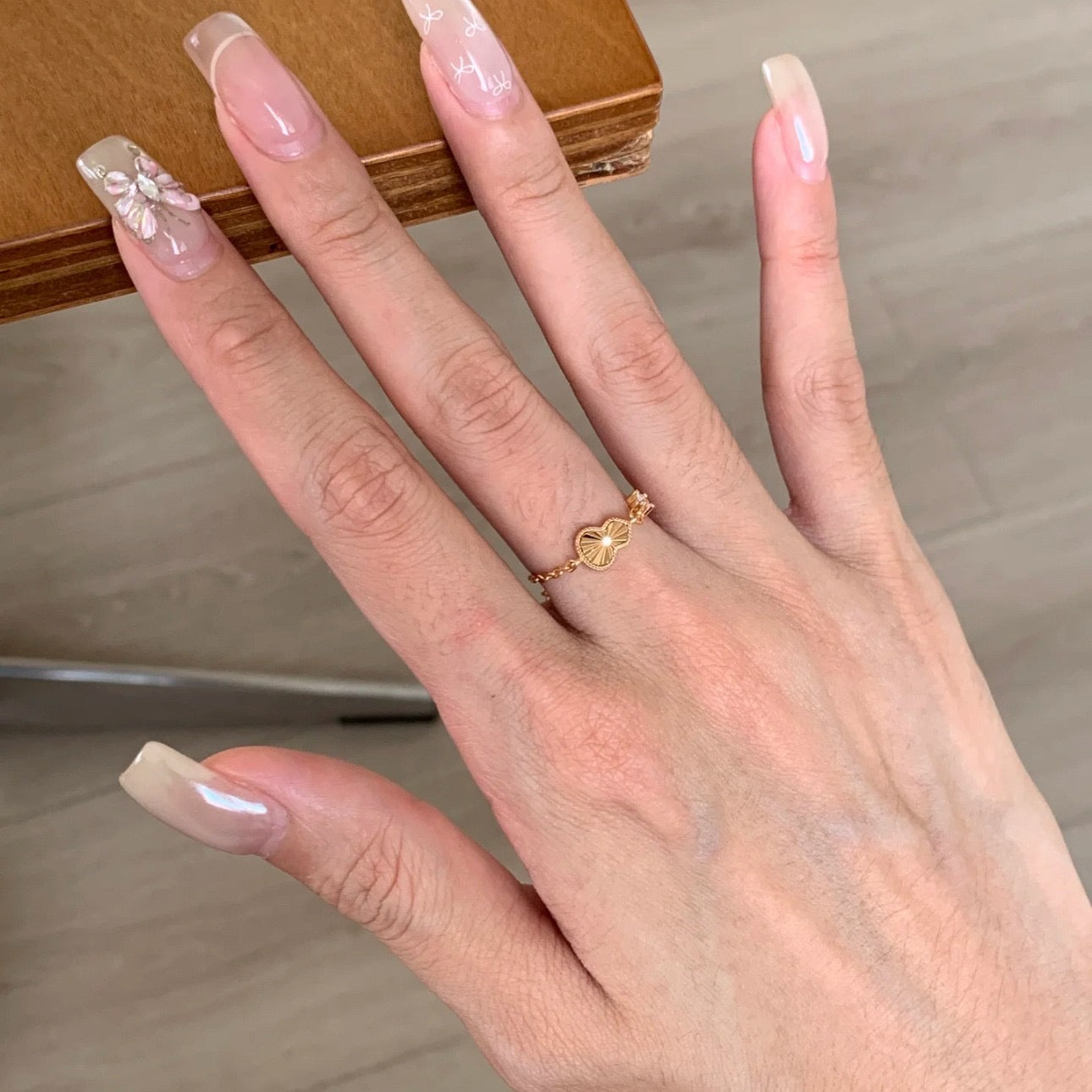 Aurora Baguette Adjustable Ring