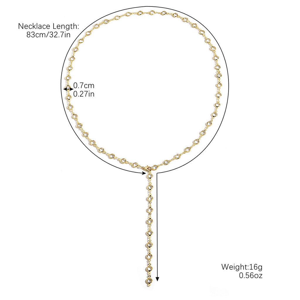 Y-Shaped Crytal Necklace (Long)