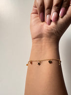 Heart & Star Dangling Charm Bracelet