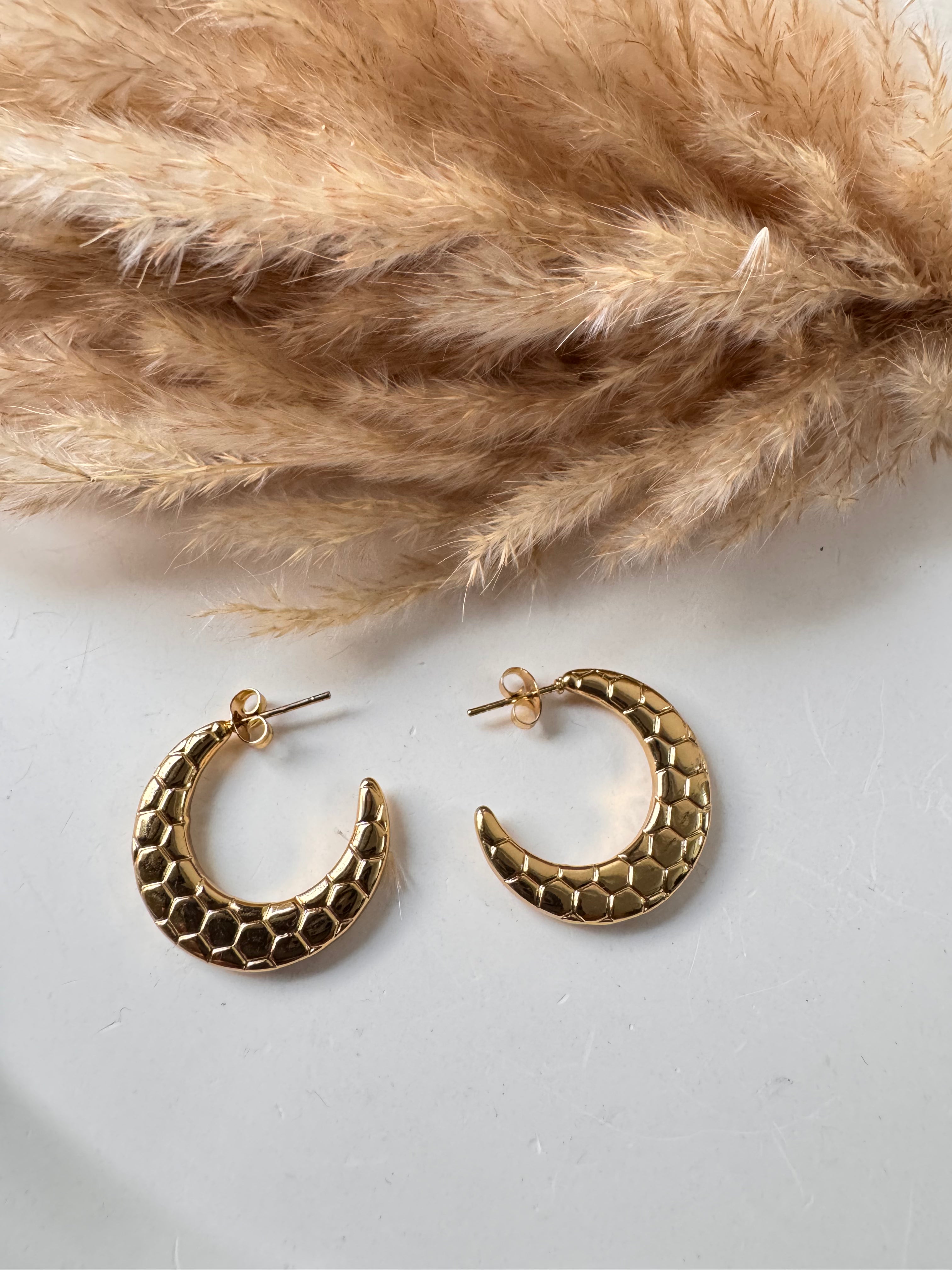 Sunburst Fan Hoop Earrings