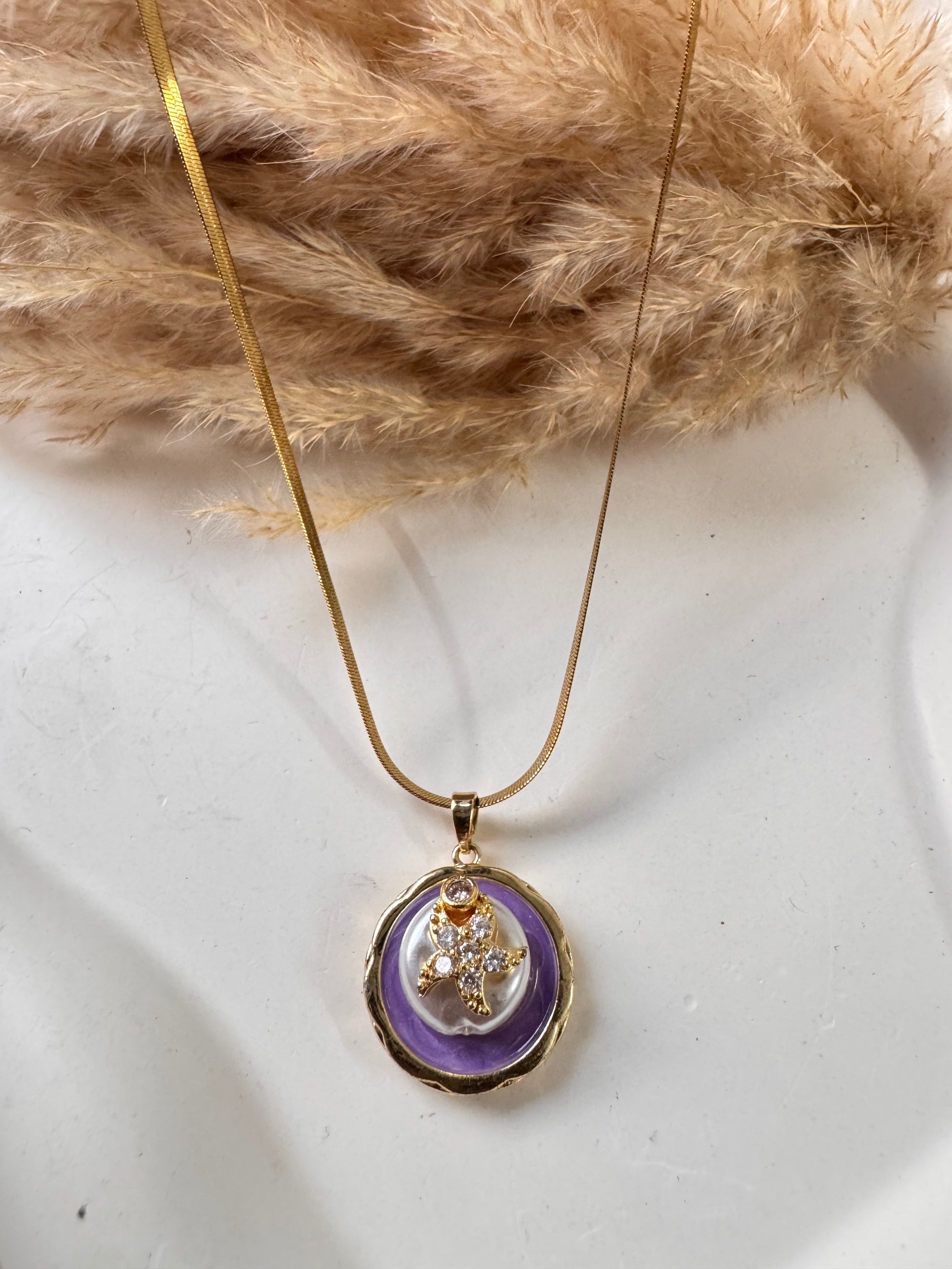 Star Pearl Charm Necklace