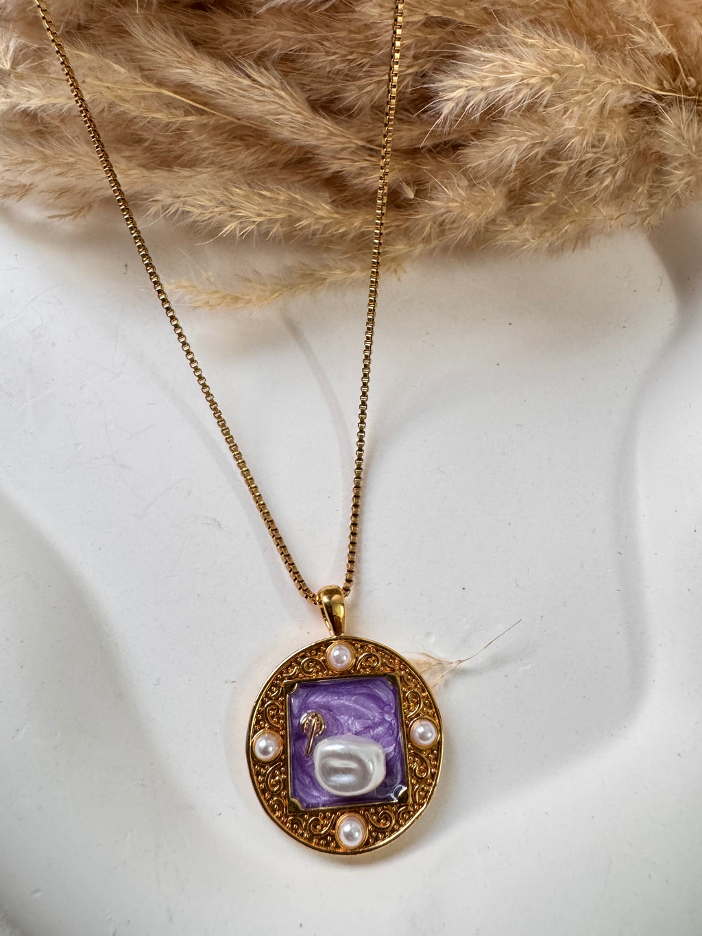 Pearl Medallion Necklace