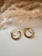 Spiral Crystal Hoop Earrings