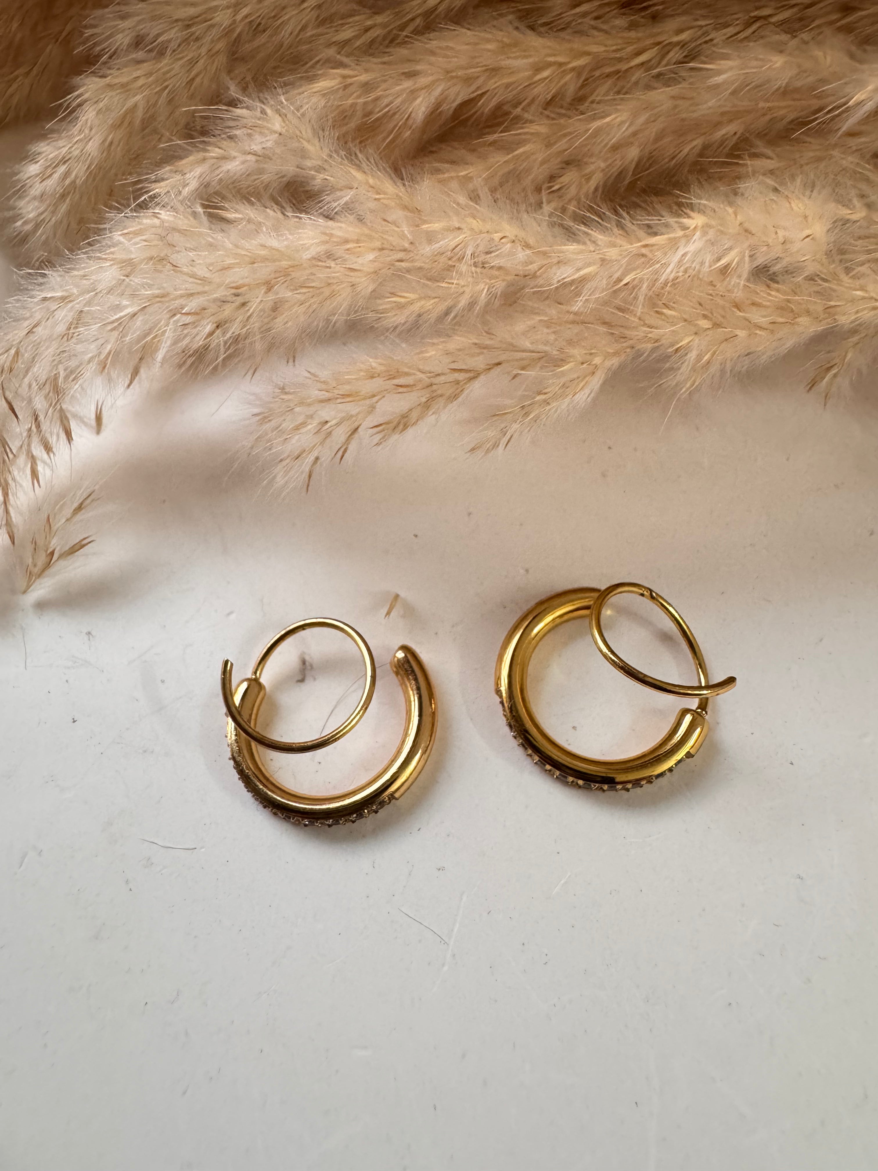 Spiral Crystal Hoop Earrings