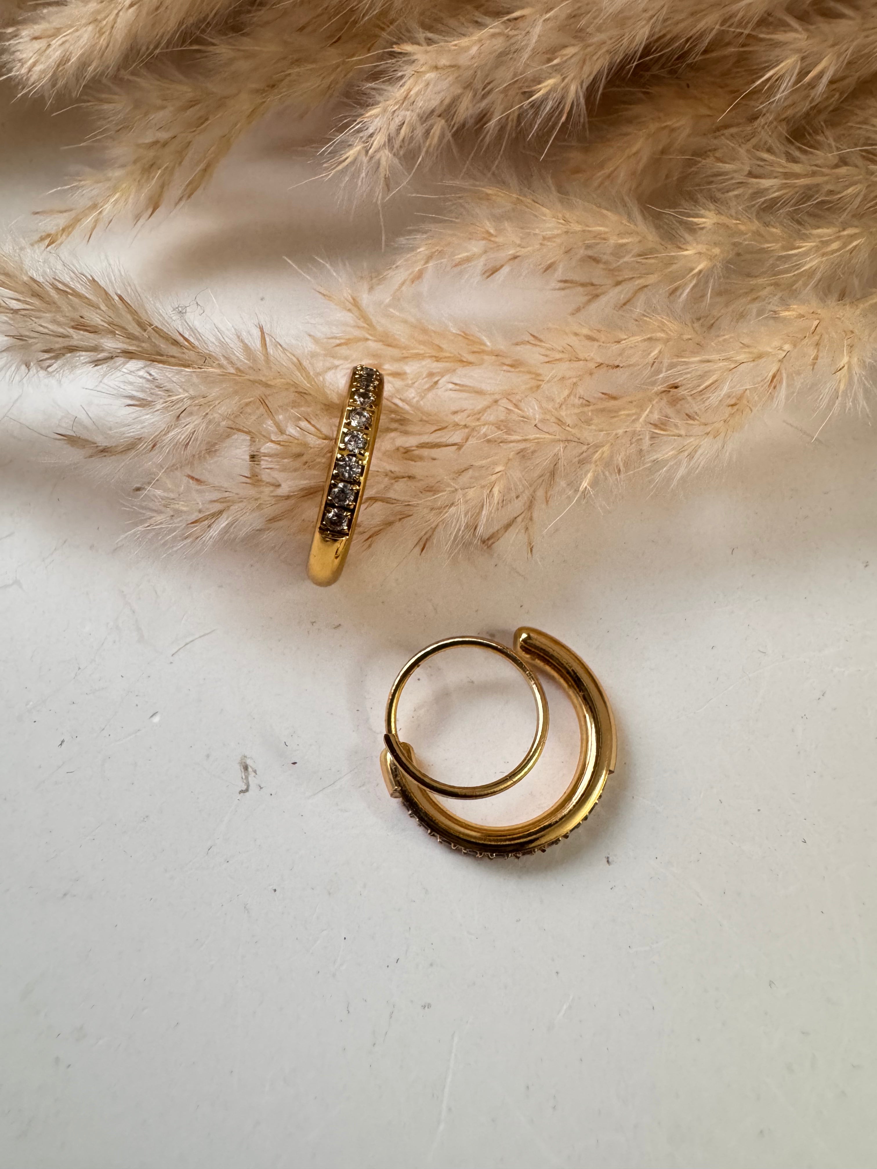 Spiral Crystal Hoop Earrings