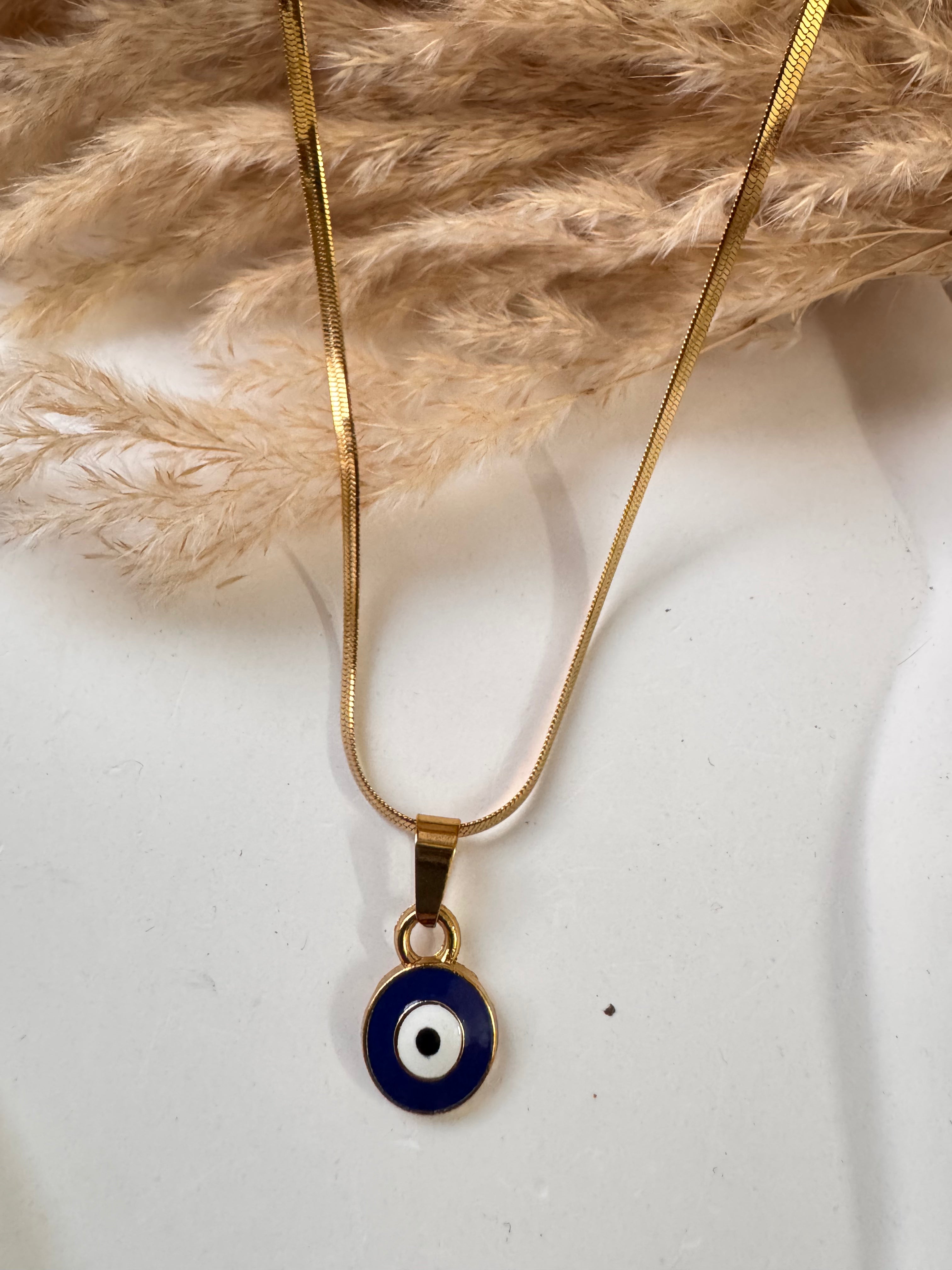 Evil Eye Snake Chain Necklace