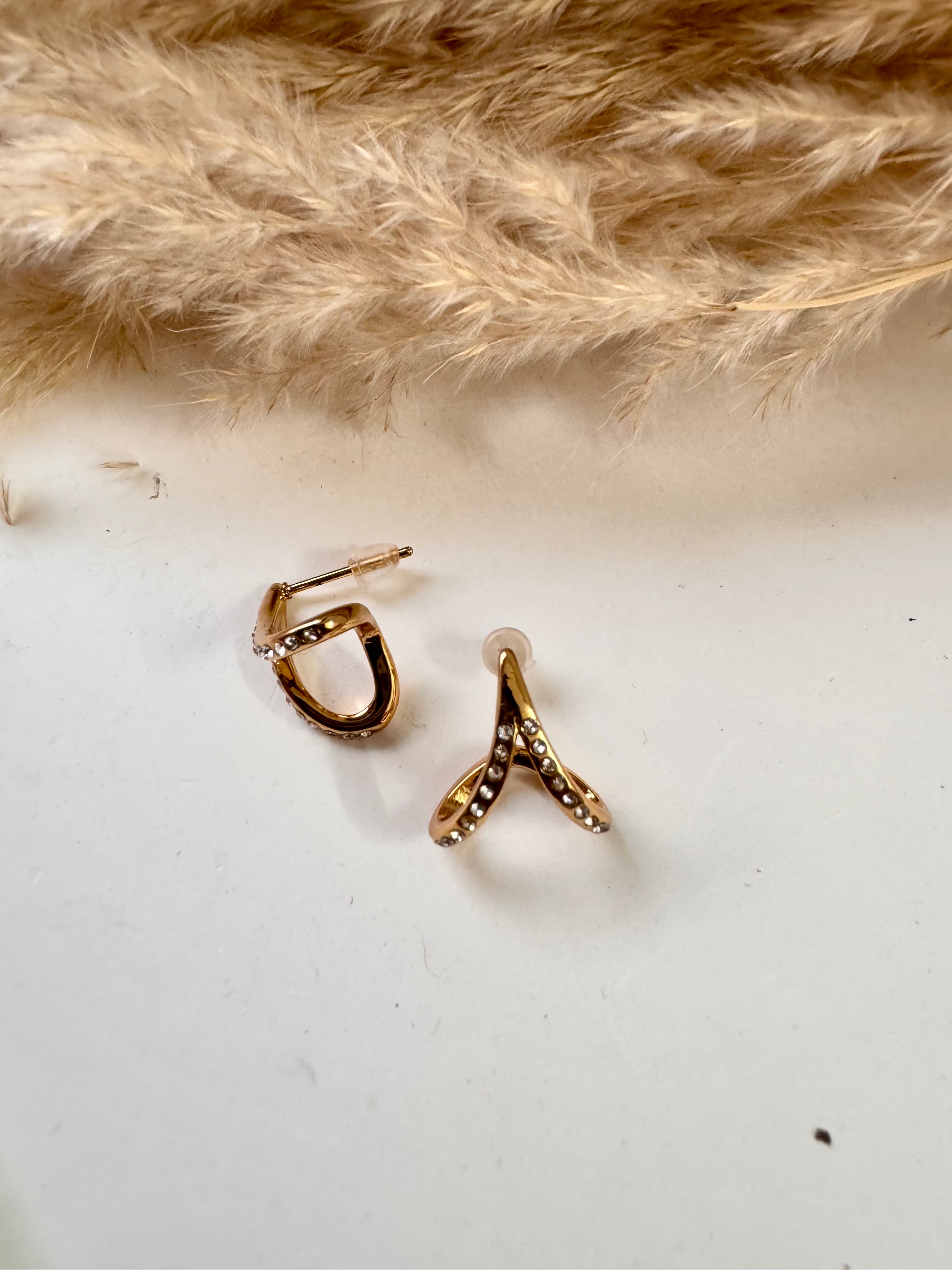 V-Shaped Sparkle Hoops