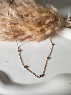 Gold Beaded Chain Necklace