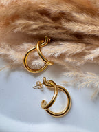 Twisted Loop Gold Earrings