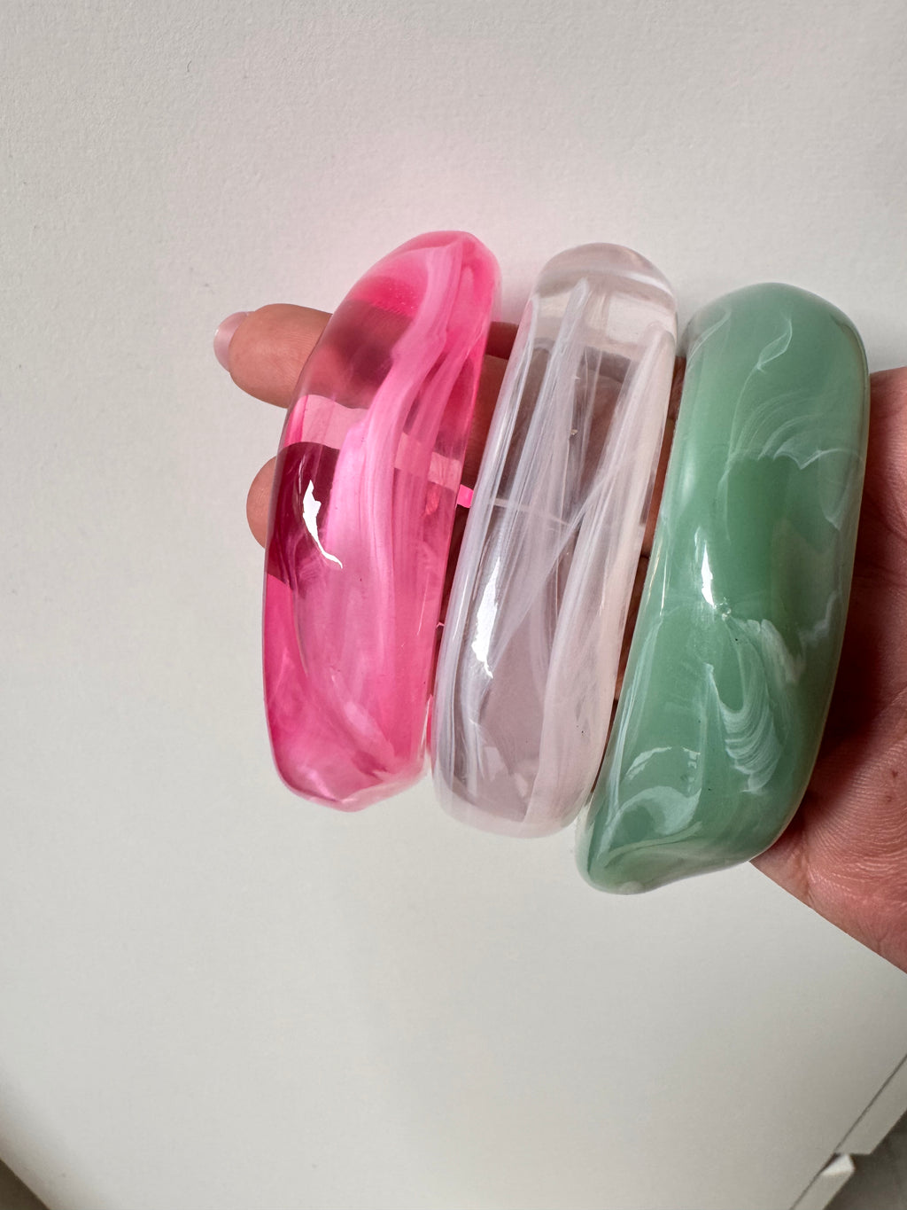 Raisin Bangles- Pink white green