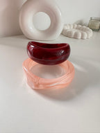 Chunky Resin Bangle-set of (Red)