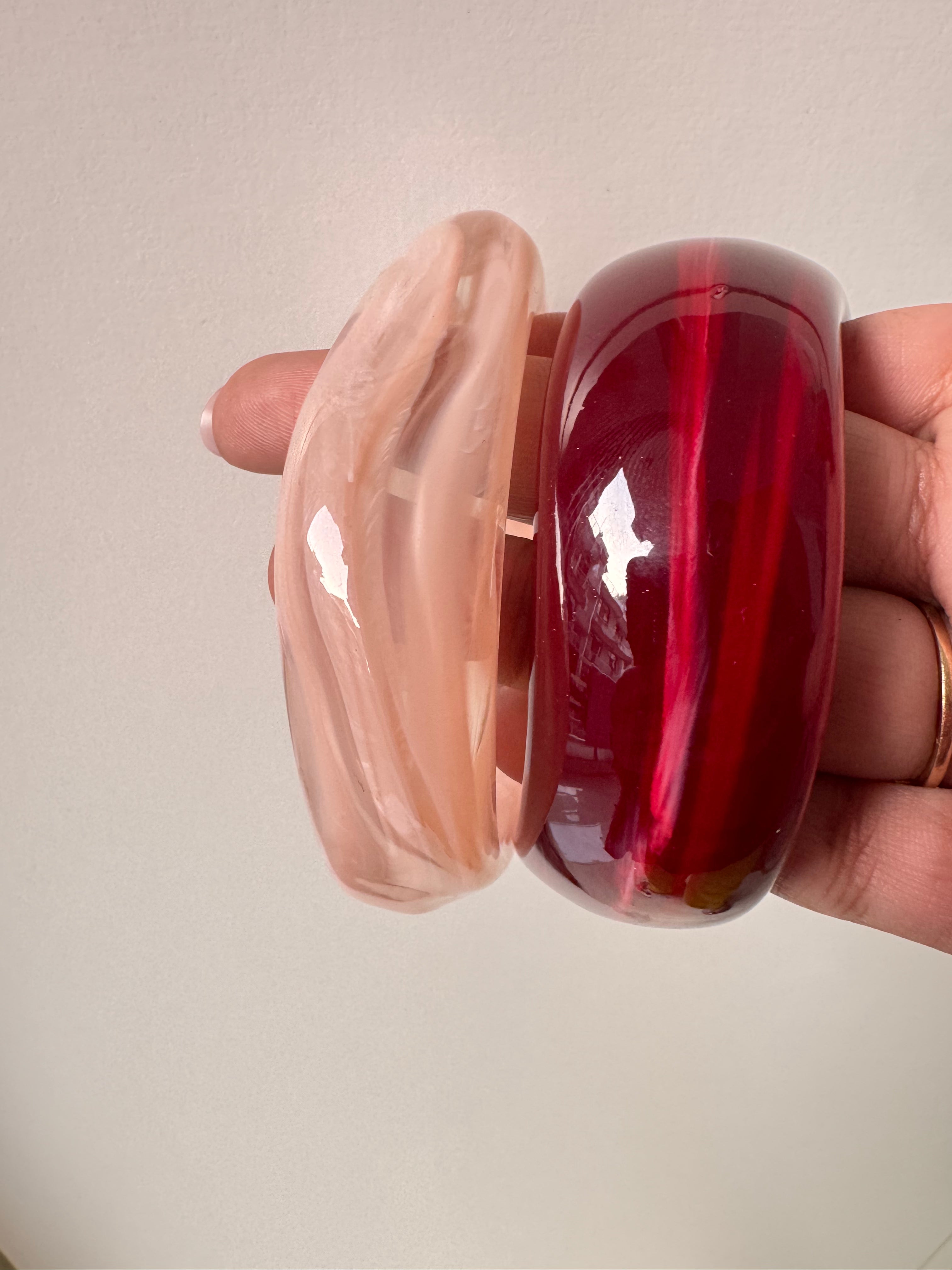 Chunky Resin Bangle-set of (Red)