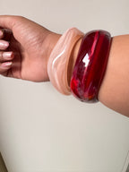 Chunky Resin Bangle-set of (Red)