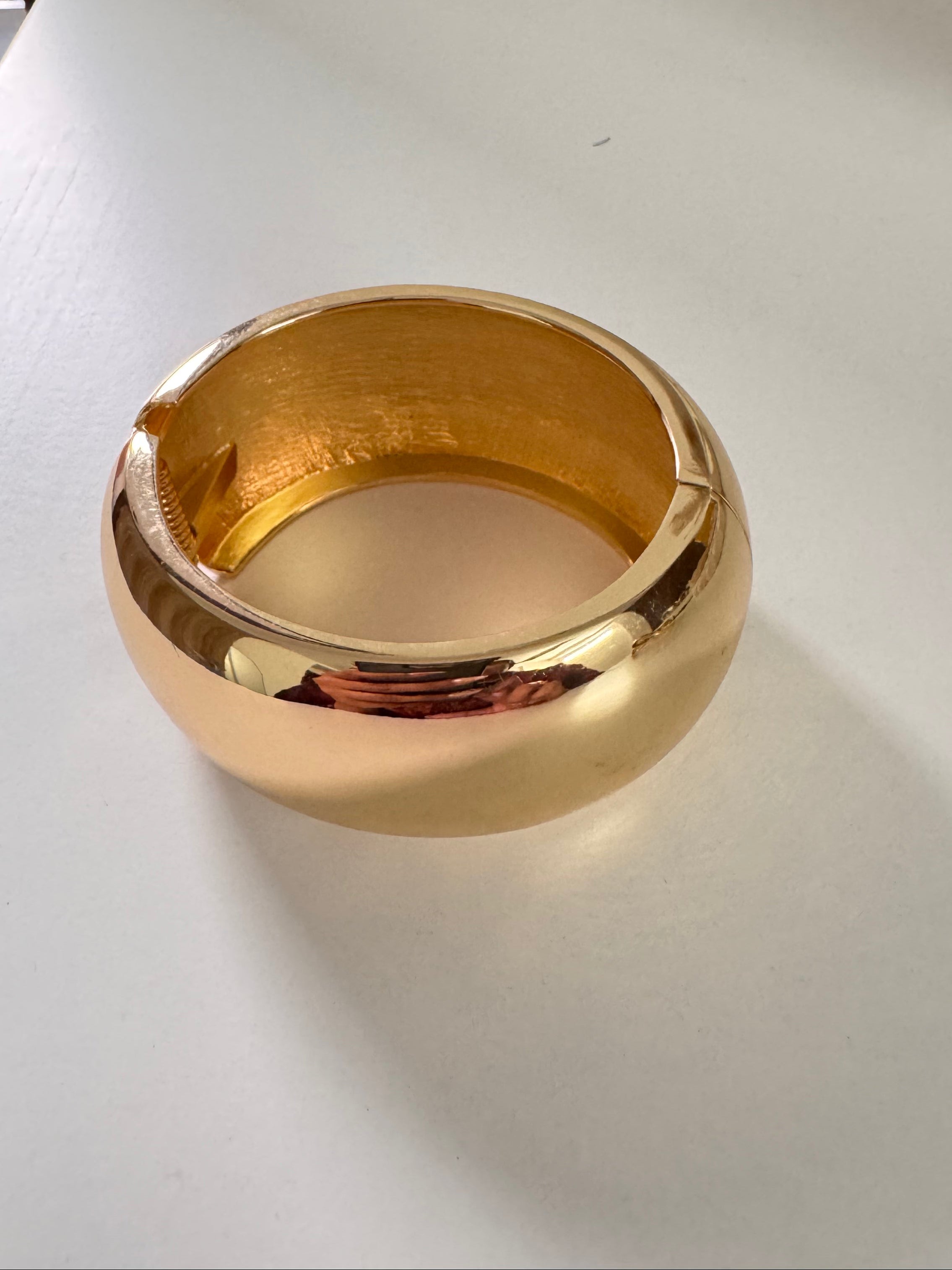 Classic Chunky Dome Bangle – Gold