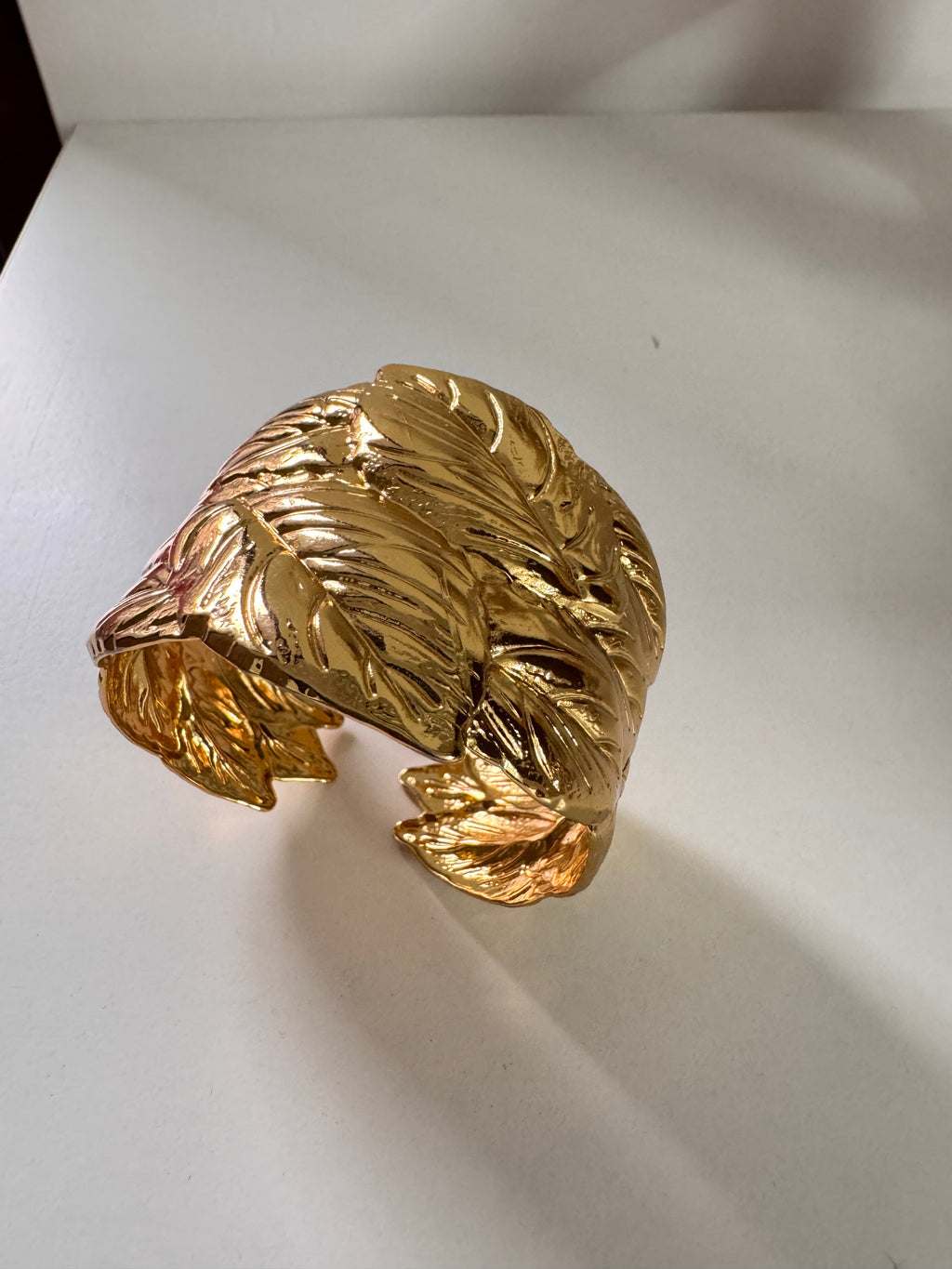 Gold Leaf Statement Cuff- thin wrist