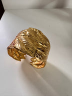 Gold Leaf Statement Cuff- thin wrist