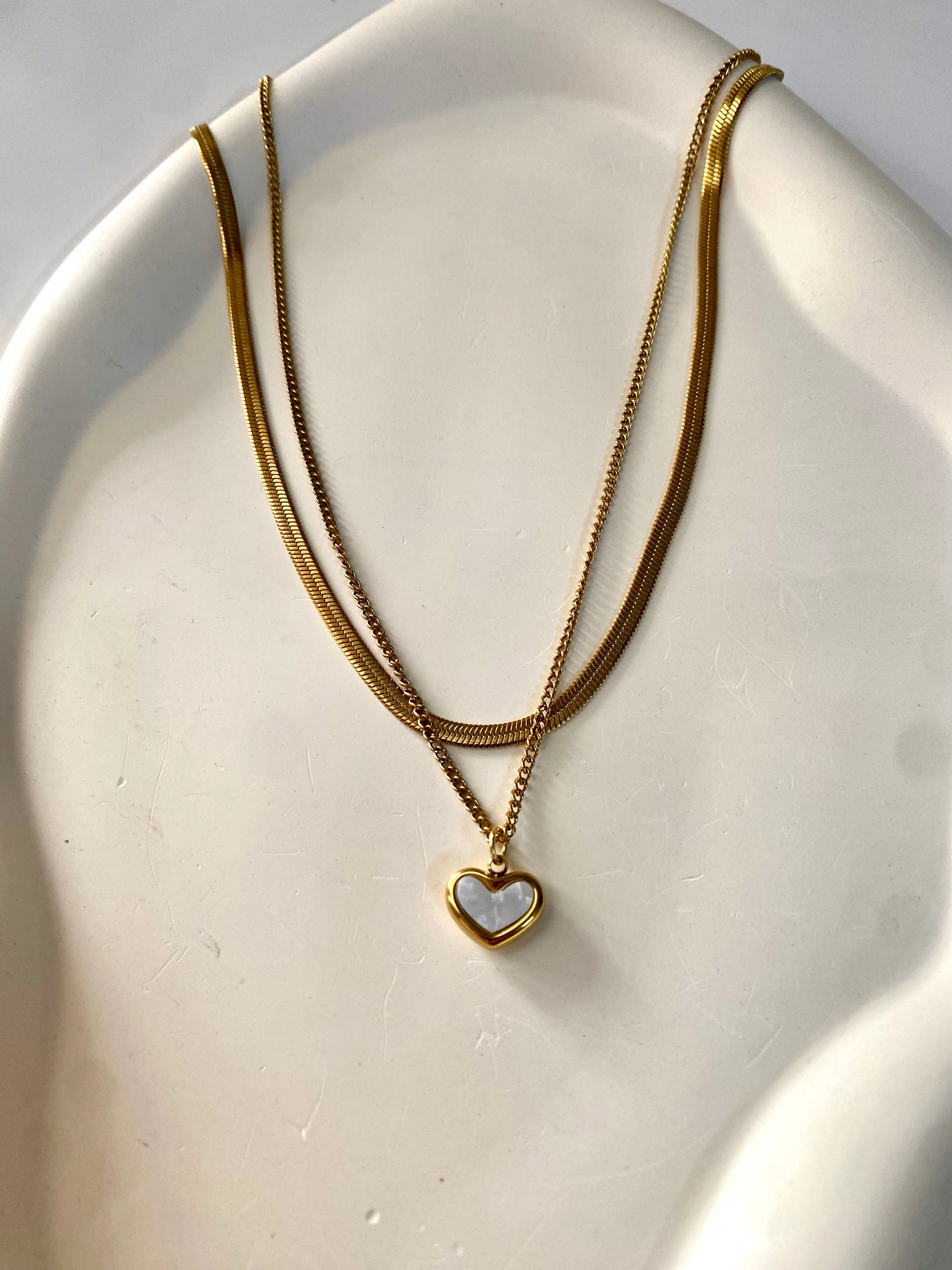 Double Layer Heart Pendant Necklace