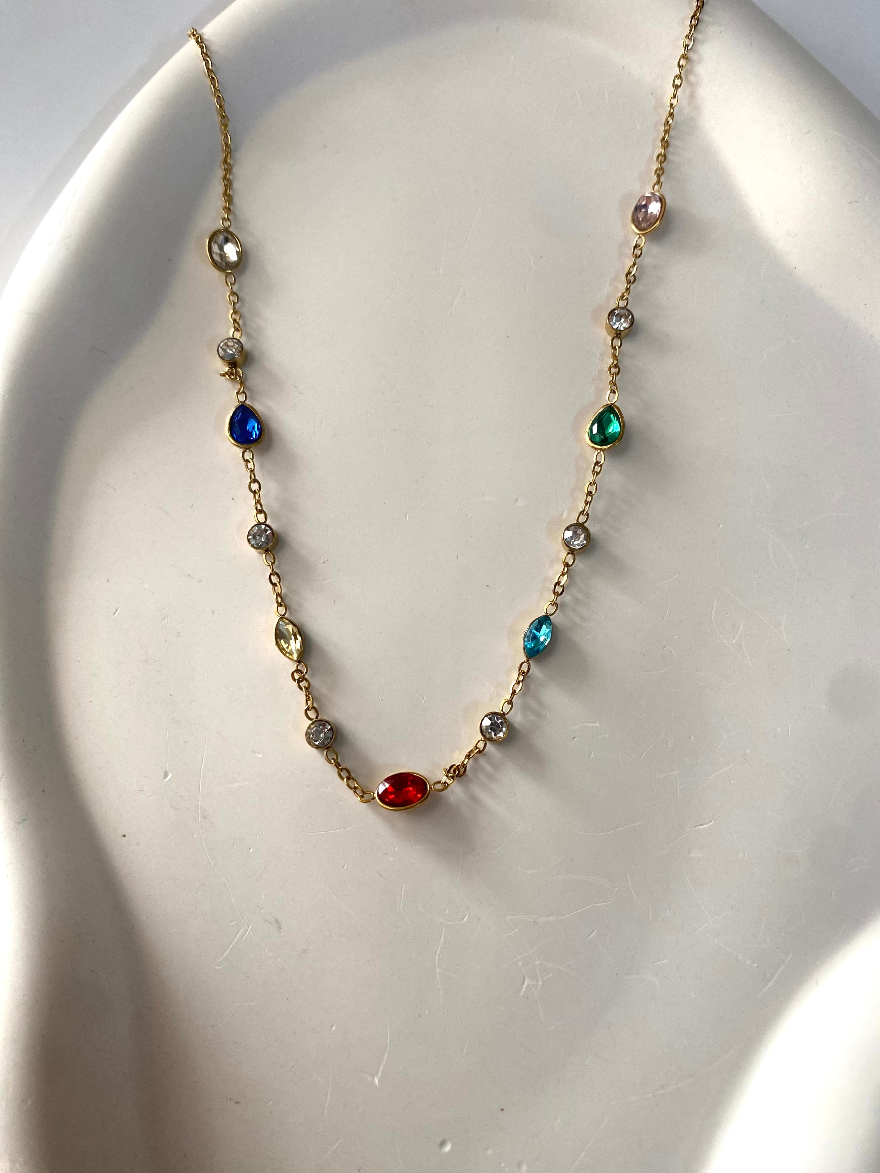 Rainbow Gemstone Necklace