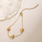 Golden Heart Charm Bracelet