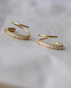 Spiral Crystal Hoop Earrings