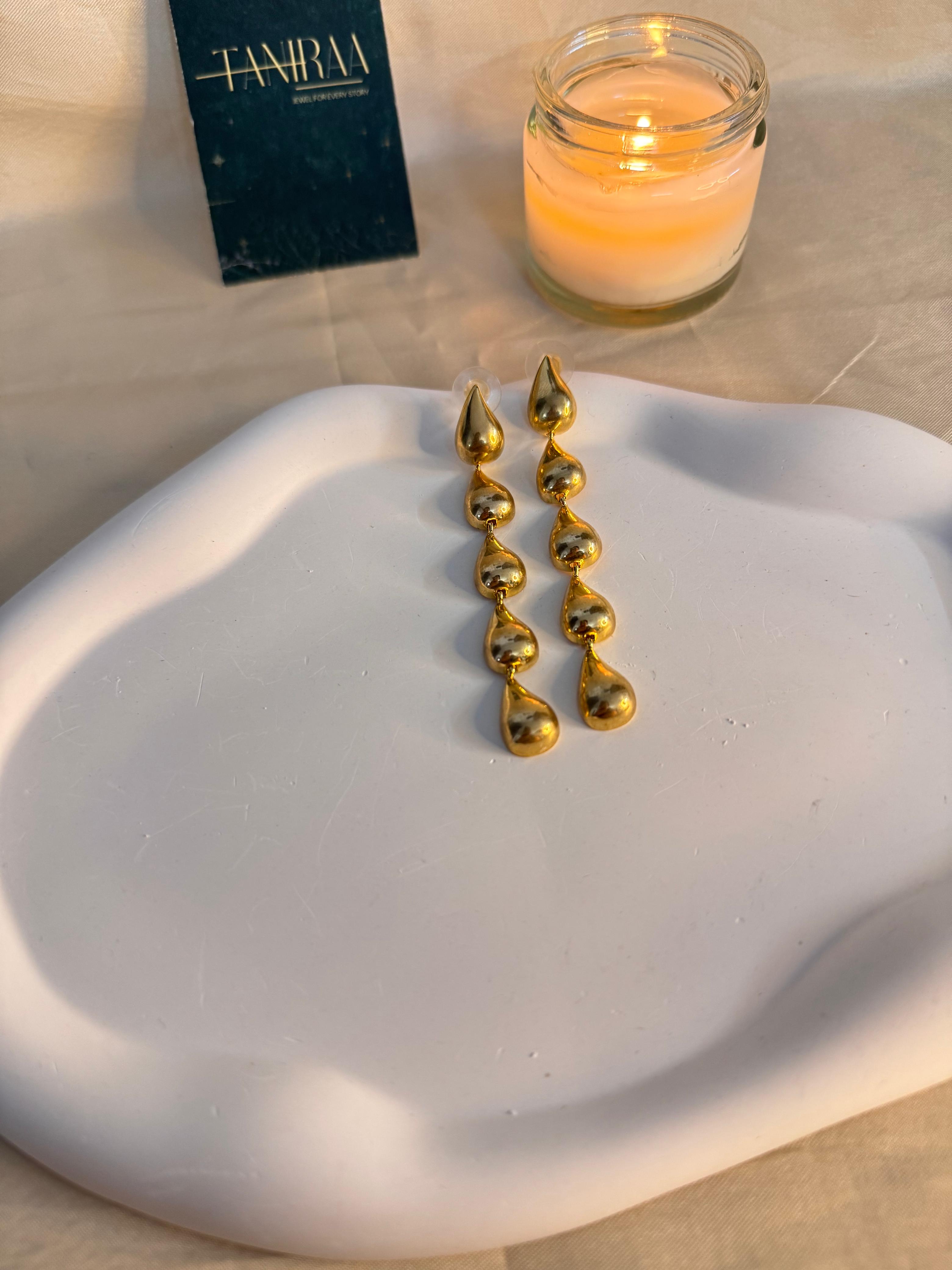 Gold Dangle Statement Earrings