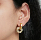 Luna Double Hoop Earrings – Gold Anti-Tarnish Crystal Statement Hoops
