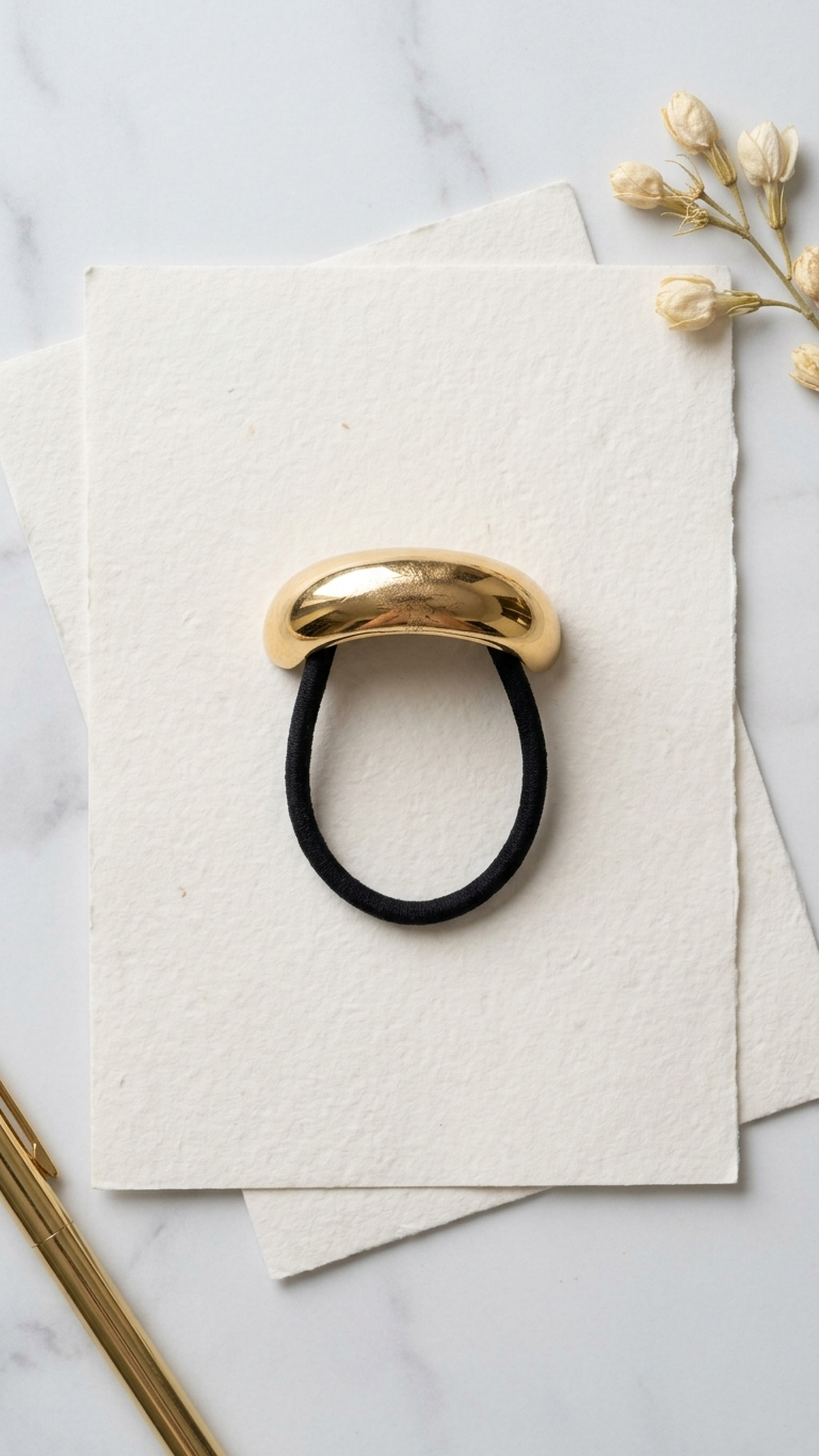 Gold Dome Hair Tie