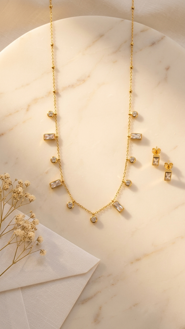 Gold Dainty Charm Necklace