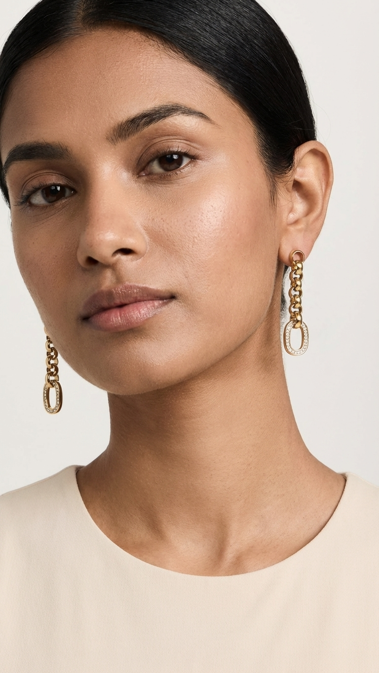 Gold Chain Drop Earrings