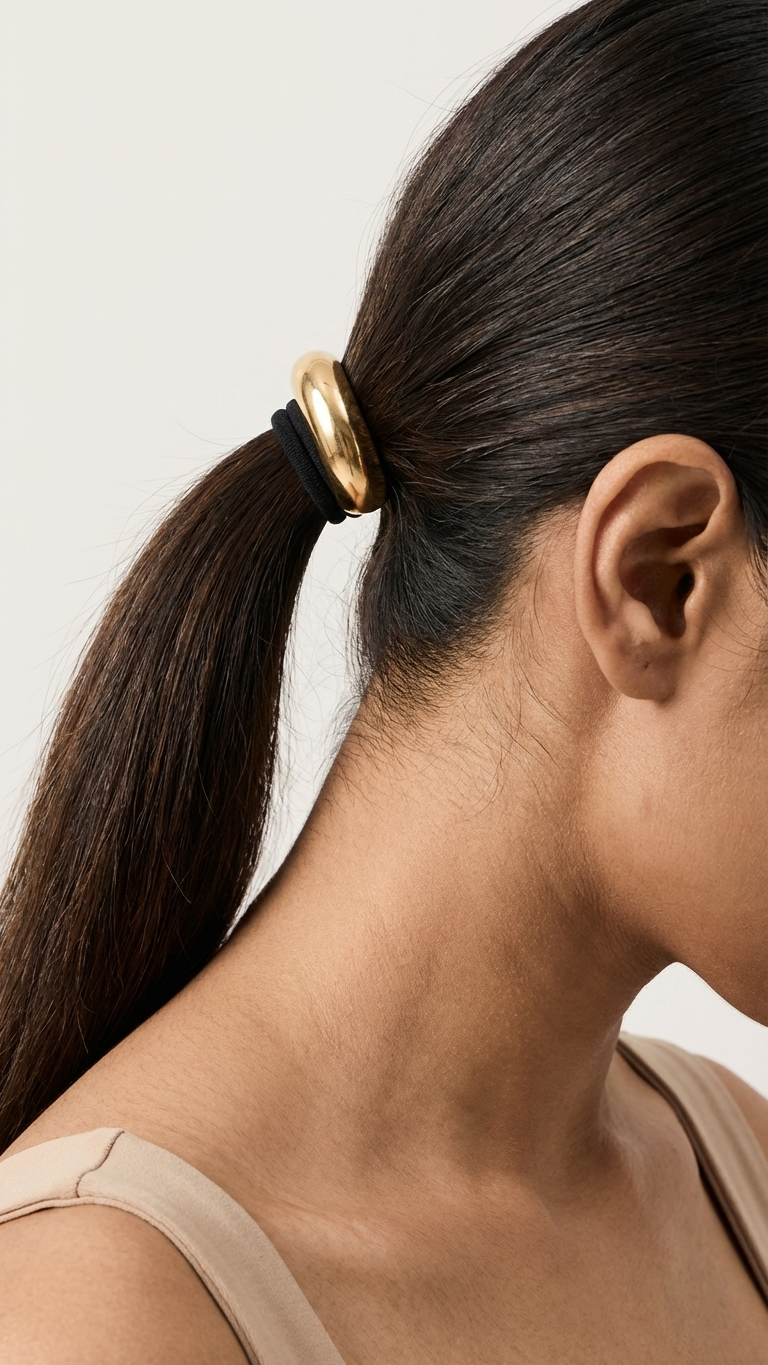 Gold Dome Hair Tie
