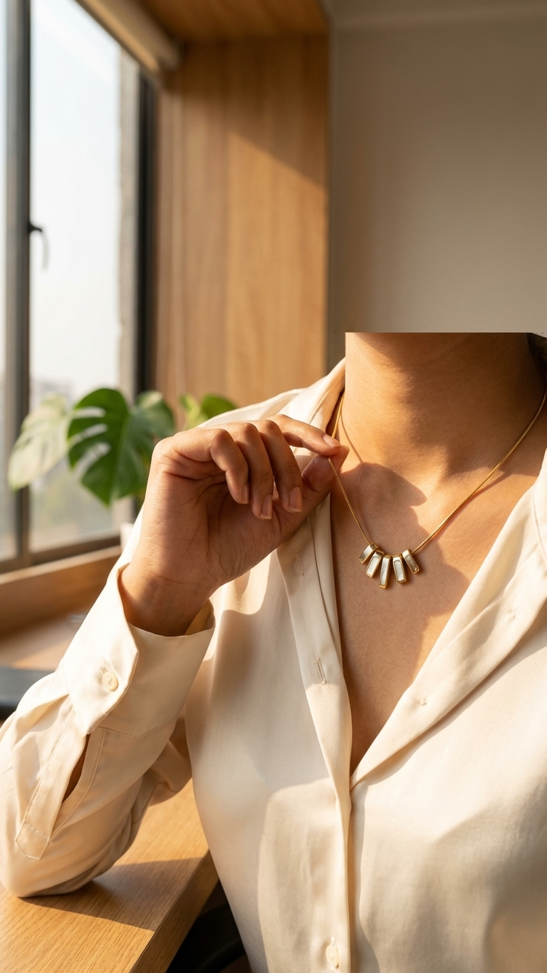 Gold Geometric Pendant Necklace