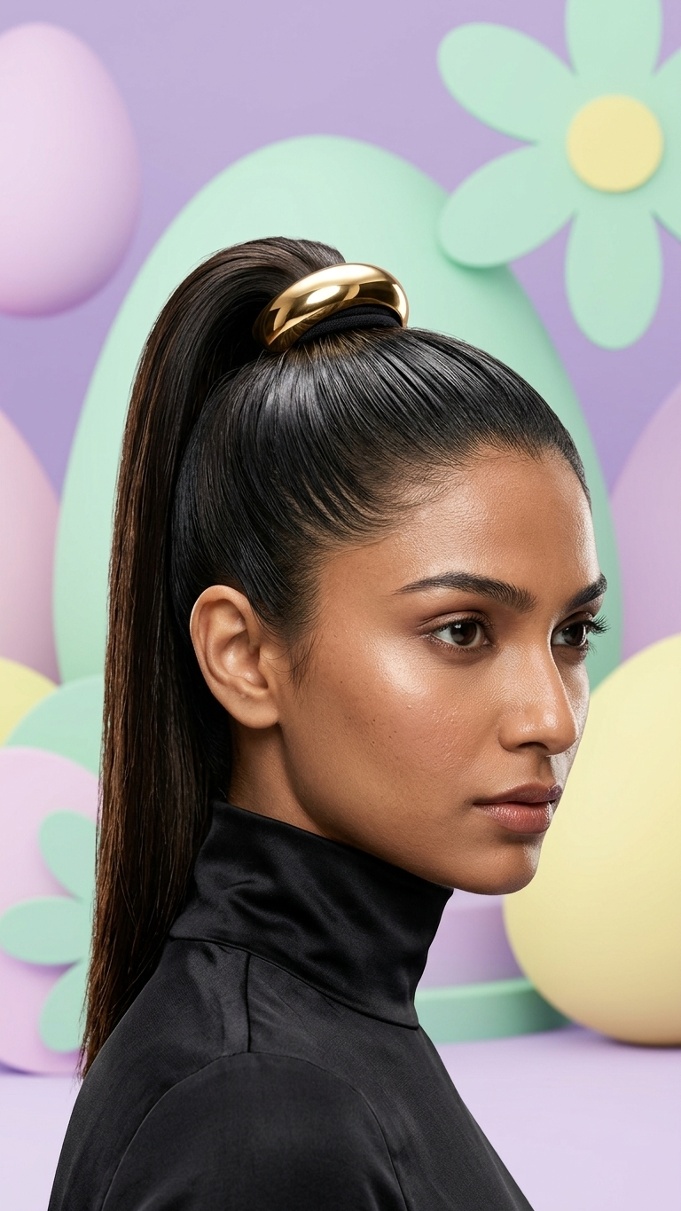 Gold Dome Hair Tie