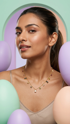 Minimal Gold Multi-Stone Pendant Necklace