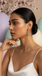 Triple Heart Gold Stud Earrings