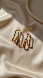 Triple Curve Sculptural Hoop Earrings