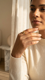 Edge Nail Wrap Ring – Gold Anti-Tarnish Statement Ring