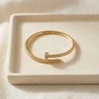 Nail Luxe Bangle – Gold Anti-Tarnish Crystal Nail Bracelet