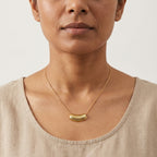 Minimal Gold Textured Bar Pendant Necklace