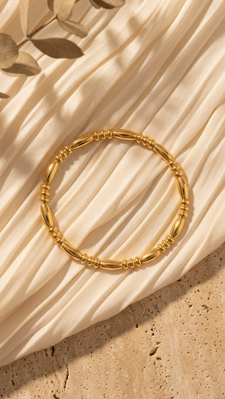 Minimal Gold Beaded Bracelet