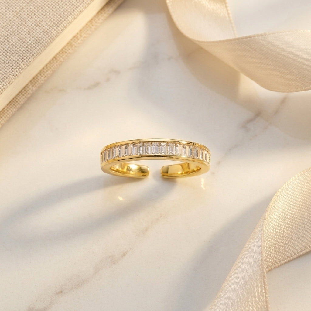 Aurora Baguette Adjustable Ring