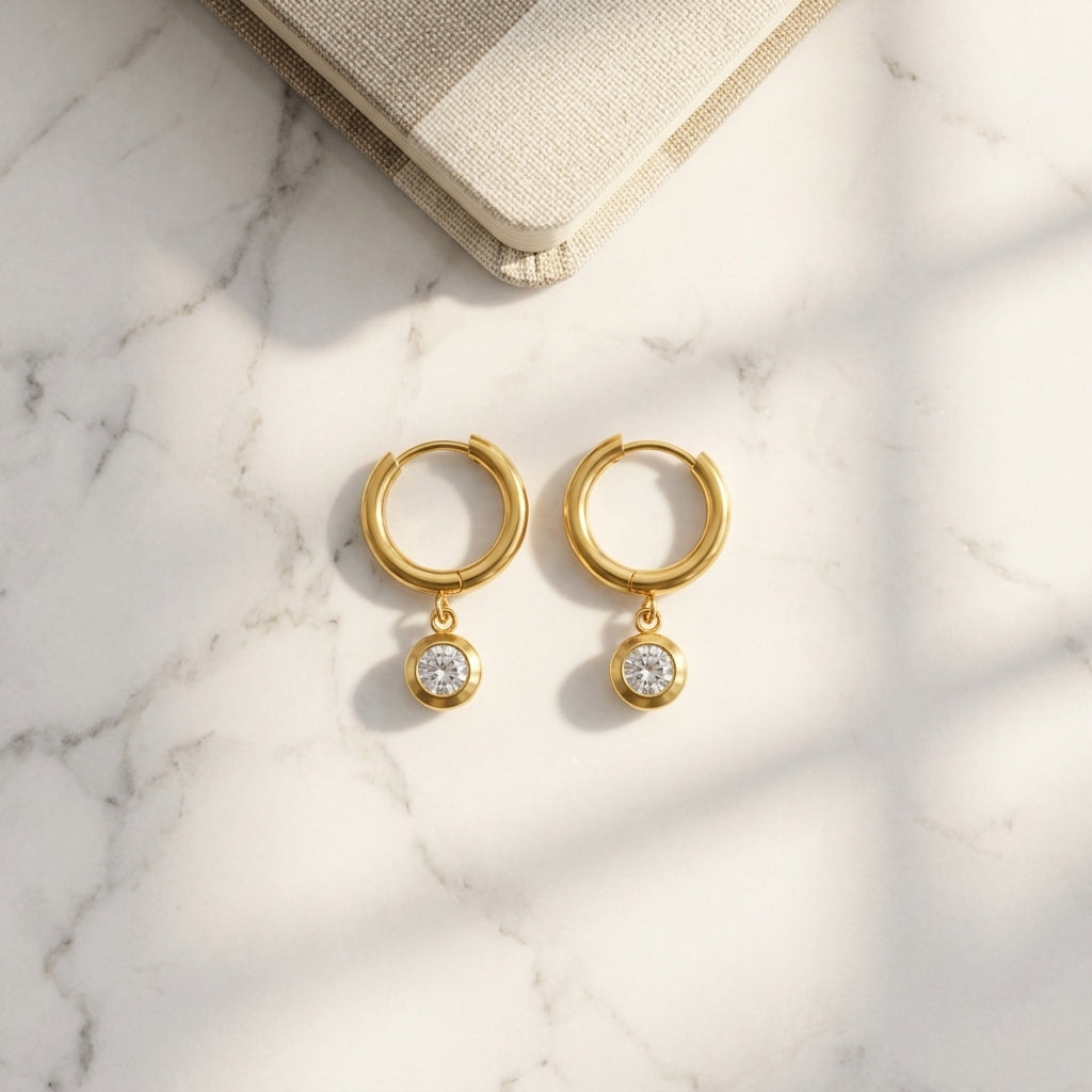 Halo Crystal Hoop Earrings