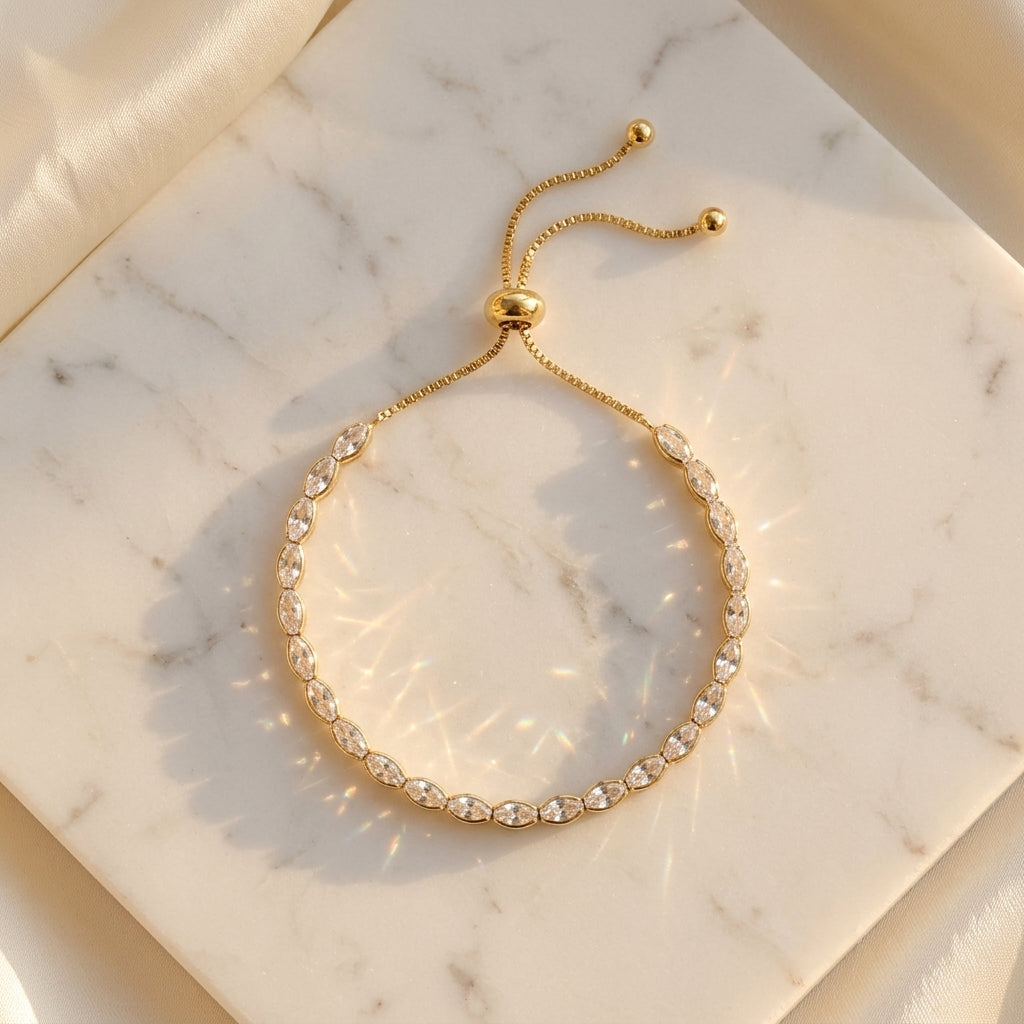 Marquise Tennis Slider Bracelet