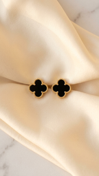 Midnight Clover Stud Earrings