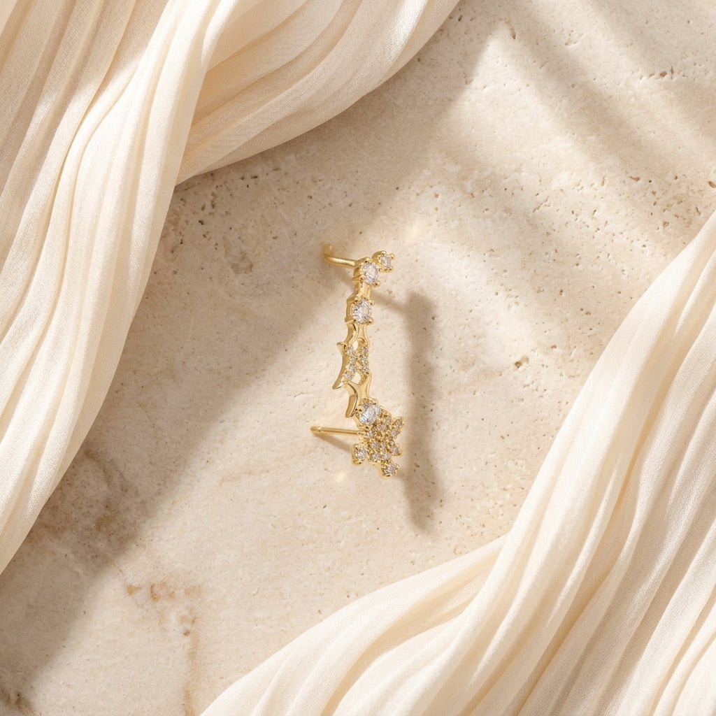 Celestial Bloom Ear Cuff