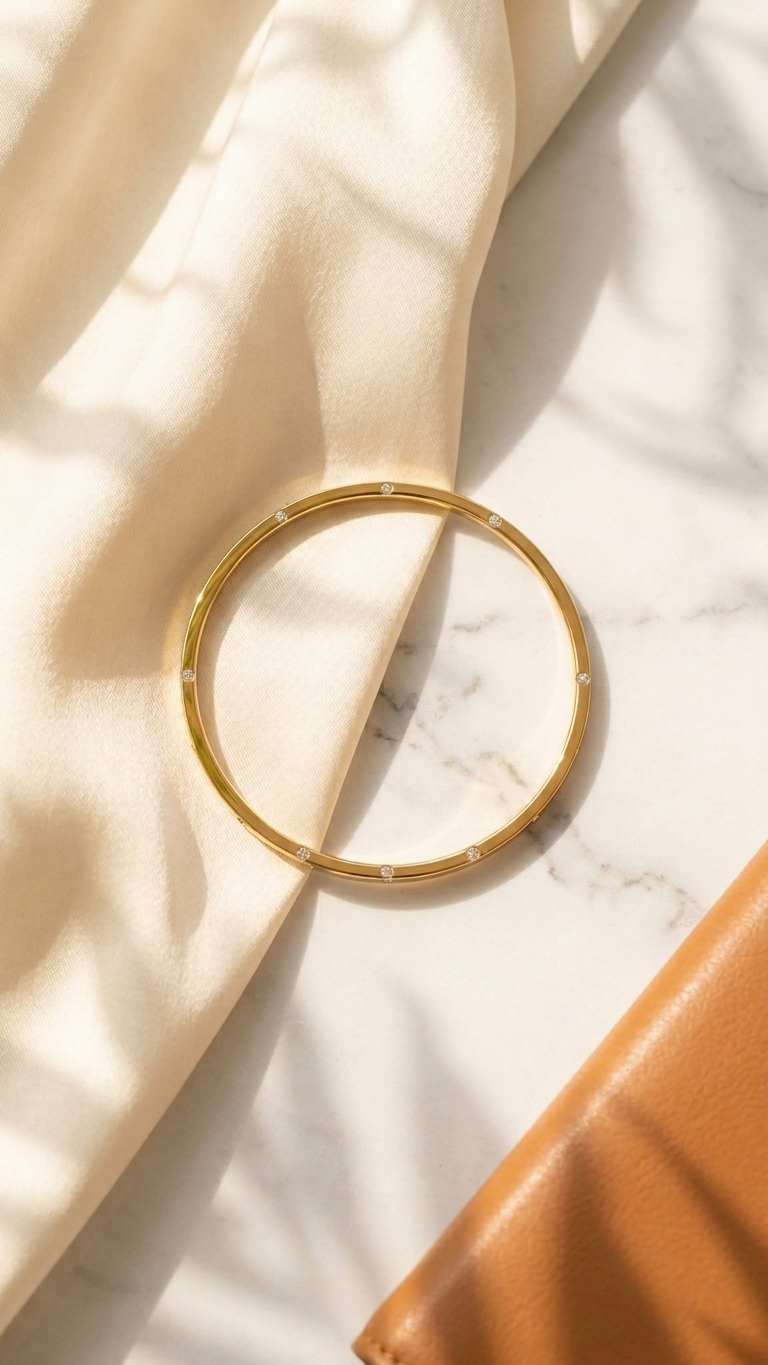 Minimal Gold Baby Bracelet with Zircon Accents