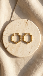 Geo Bamboo Hoop Earrings